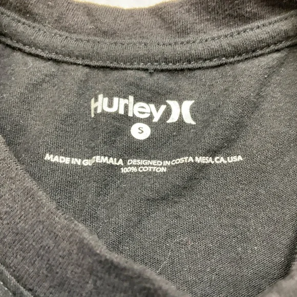 🌼4/$10🌼 HURLEY Black Florida Tropical Graphic T-Shirt Woman Small - Picture 6 of 7